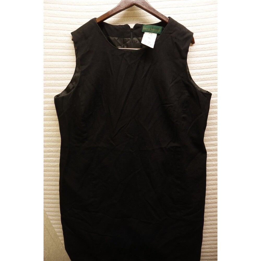 Harvé Benard Black Sheath Dress Size 22W Sleeveless Light Flaw 100% Wool